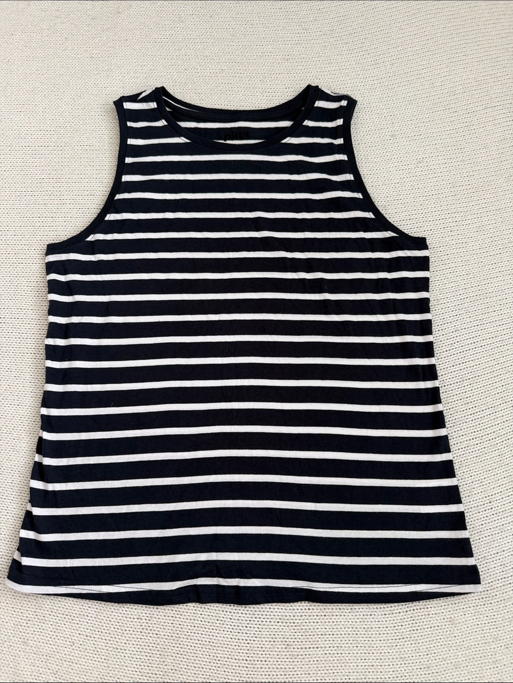 Pact 100% Organic Cotton Navy/White Striped Tank Size Small